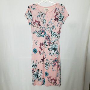 Nina Piu Womens Floral Spring Easter Dress Sz M Pink Feminine USA